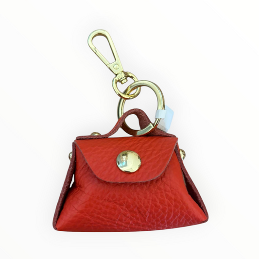 Přívěsek mini kabelka červený
